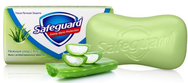 675 Safeguard мыло Нежный Уход с Алоэ 90г Safeguard