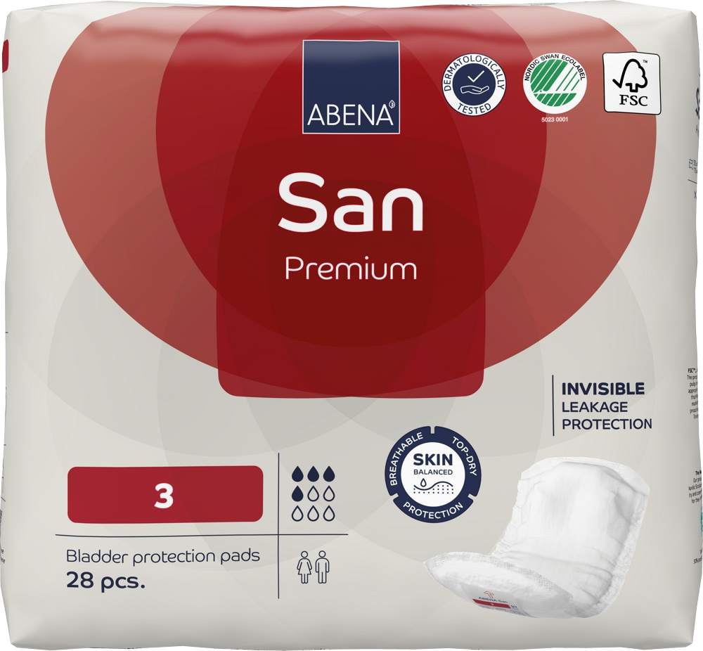 502 Abena San Premium Урологические прокладки 3 (33×11см) 28шт  Дания Урологические