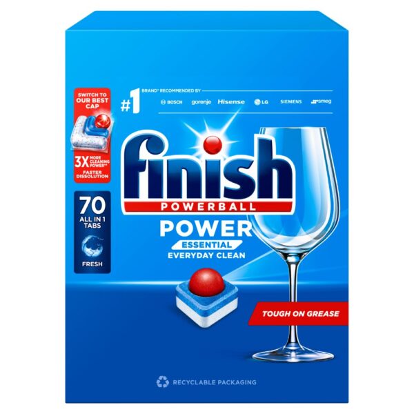 407 Finish таблетки для ПММ Powerball Power, 70 шт, 910гр Для посудомоечных машин