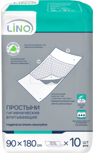 112 Простыни гигиенические впитывающие Lino 90×180см, 10шт Другие бренды пеленок
